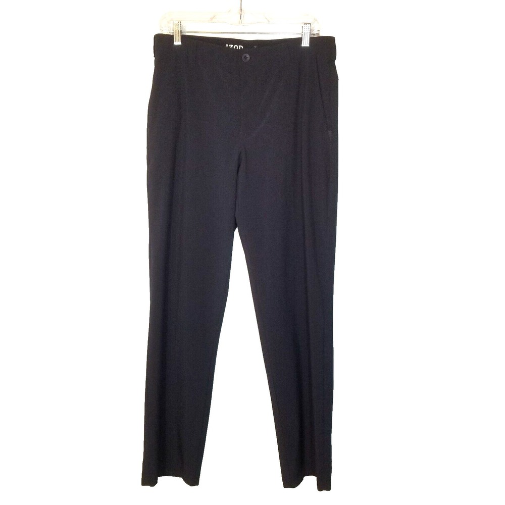Izod Golf Pants Dark Blue Stretch Grip Waistband Straight Polyester Size 32 X 32